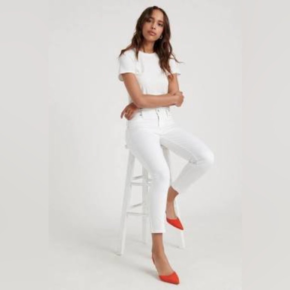 Lucky Brand Lolita Crop White Women's cuffed skinny Jeans stretchy 12